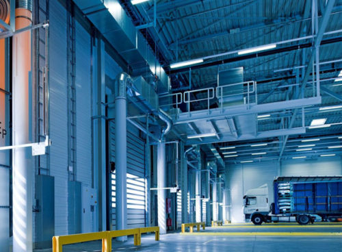 Warehouse loading bay interior