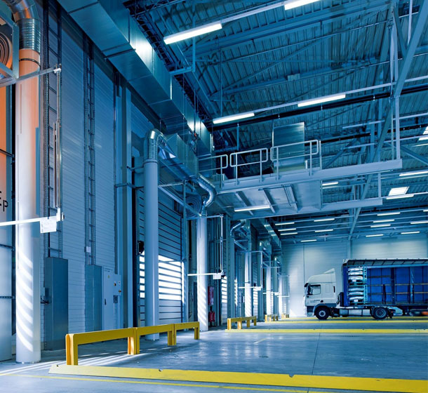Warehouse loading bay interior
