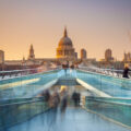 Busy commuters on their way home in London